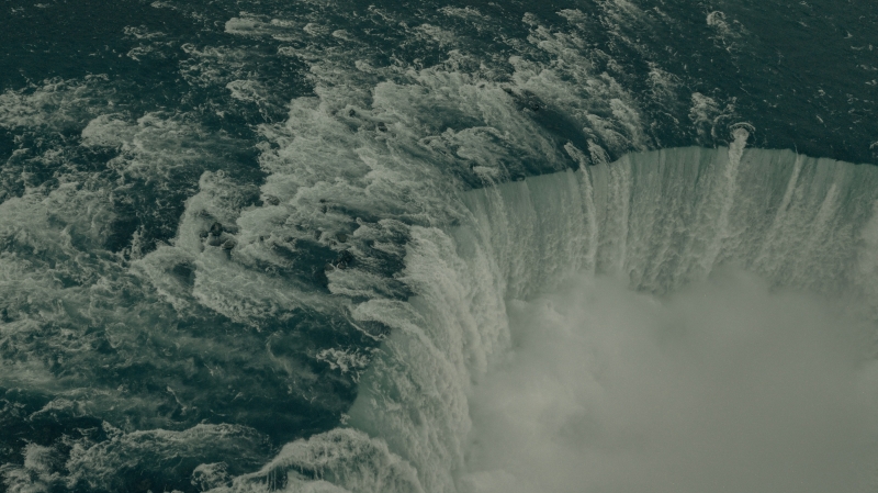 a large waterfall