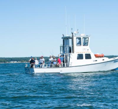 Deep seas fishing trip along Connecticut shoreline