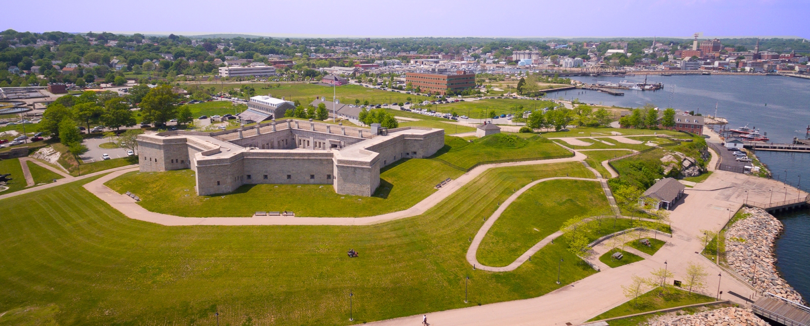 Aerial shot of Fort Trumbull