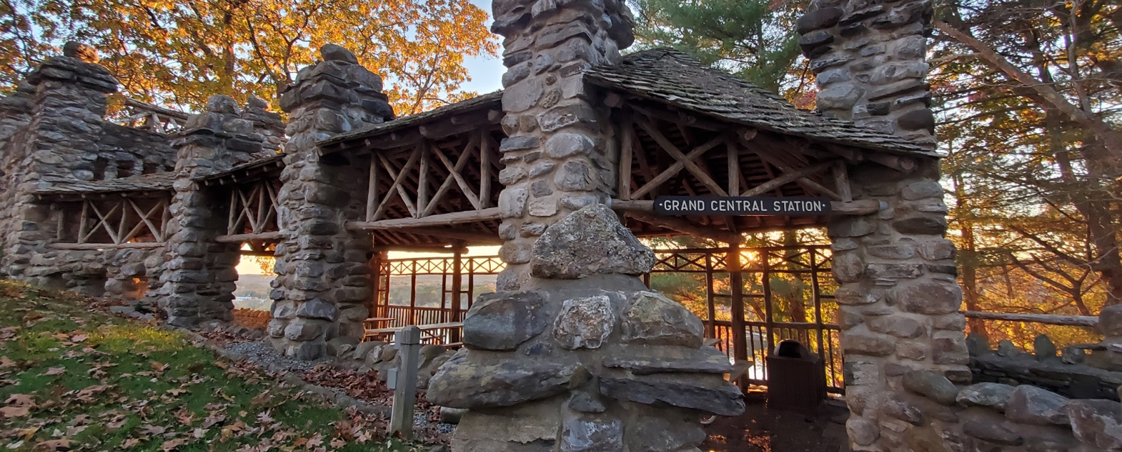 Side view of Gillette Castle in Fall (Facebook)