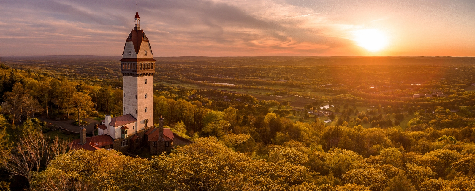 Aerial show of Talcott Mountain in Fall