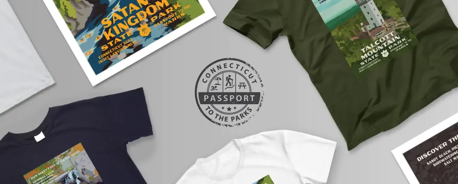 Imagen de camisetas y carteles con el lema "Ama tus parques"