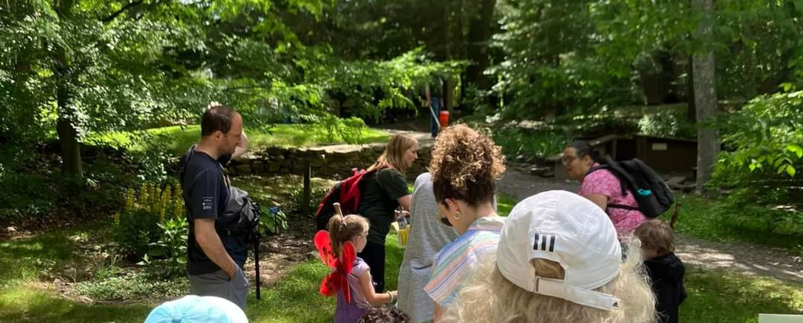 Families enjoying a hike at Dinosaur State Park
