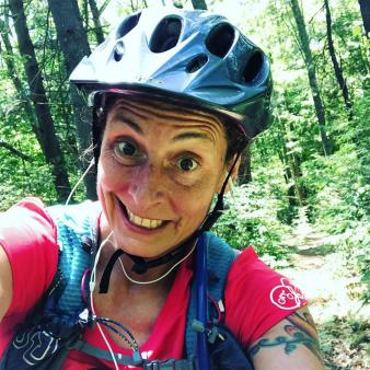 Woman taking selfie on bike trail at American Legion (Instagram@jc2jc19)