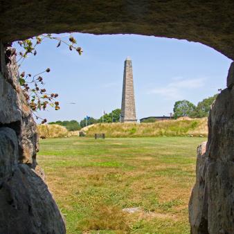 View of monument from inside tunnel at Fort Griswold (CTVisit)