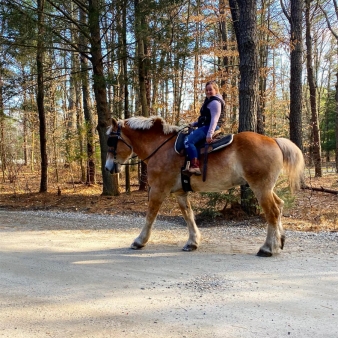 Mujeres montando a caballo por el bosque estatal de Pachaug (Instagram@innovastdigitalmarketing)