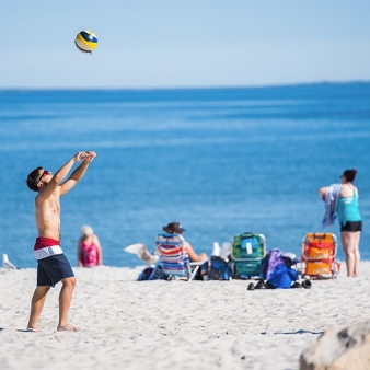 Volleyball on the beach at Rocky Neck State Park (Instagram)