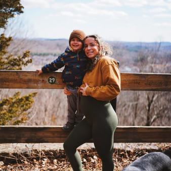 Mother and son hiking lookout at Sleeping Giant (Instagram@alessandrascutnik)