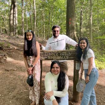 Family on hike at Wadsworth Falls (Instagram@guttha_nikhil_reddy)
