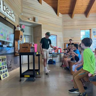Meigs Point Nature Center presentation with classroom of children