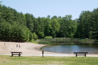 Beach area at Stratton Brook State Park