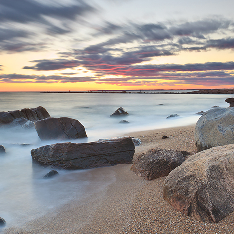 Foto de playa de Hammonassett Beach al atardecer