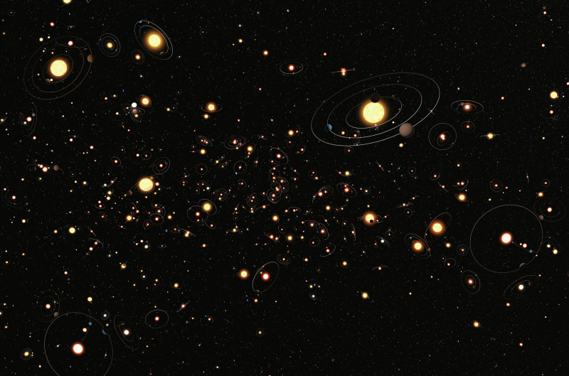 image showing the many solar systems in the Milky Way galaxy 