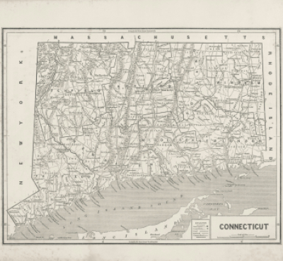 Imagen de un mapa antiguo de Connecticut.