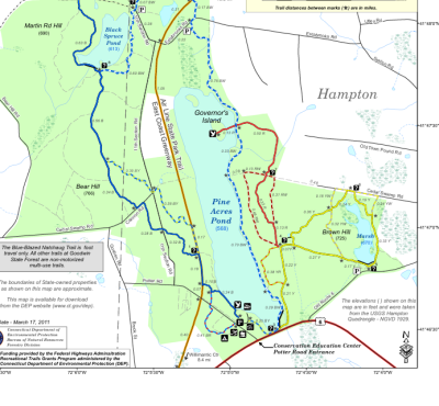 Map showing Goodwin Forest trails