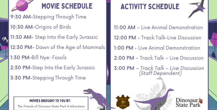 Dinosaur SP Weekend Schedule